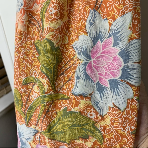 NWT Indonesia Made Mataram Rumah Batik Floral High Neck Summer Dress - Picture 6 of 10